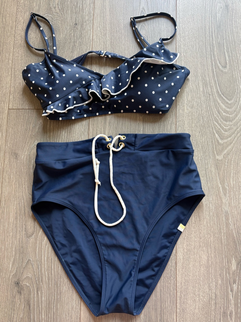 Summersalt Bikini Set Size 8 Navy Polka Dots